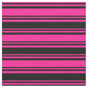 Tecido Padrão cor-de-rosa profundo e preto alinhado/risca