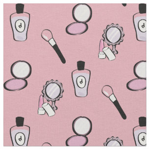 Tecido Padrão Cosmético Makeup Rosa Moderno