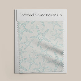 Tecido Padrão Costeiro Turquoise Starfish