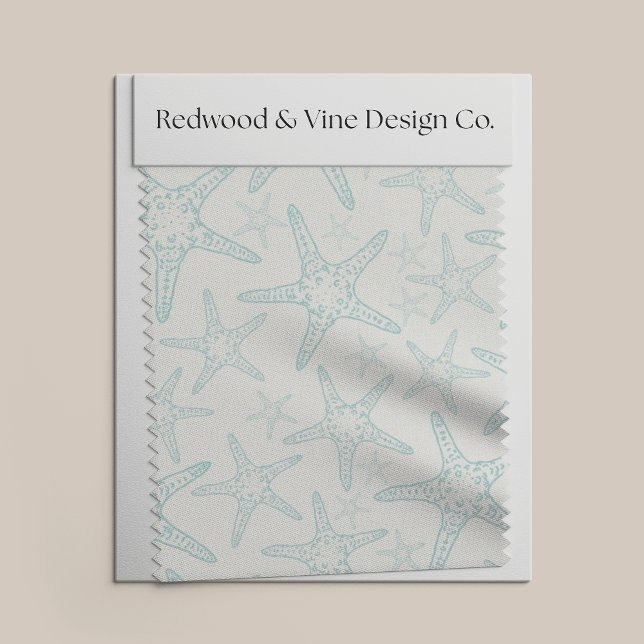Tecido Padrão Costeiro Turquoise Starfish (Criador carregado)