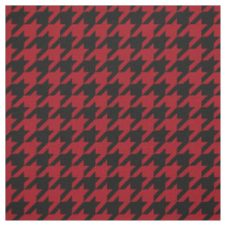 Tecido Padrão Cranberry Red Black Houndstooth #2M