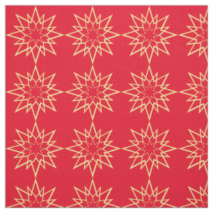 Tecido Padrão da Estrela de Natal em vermelho