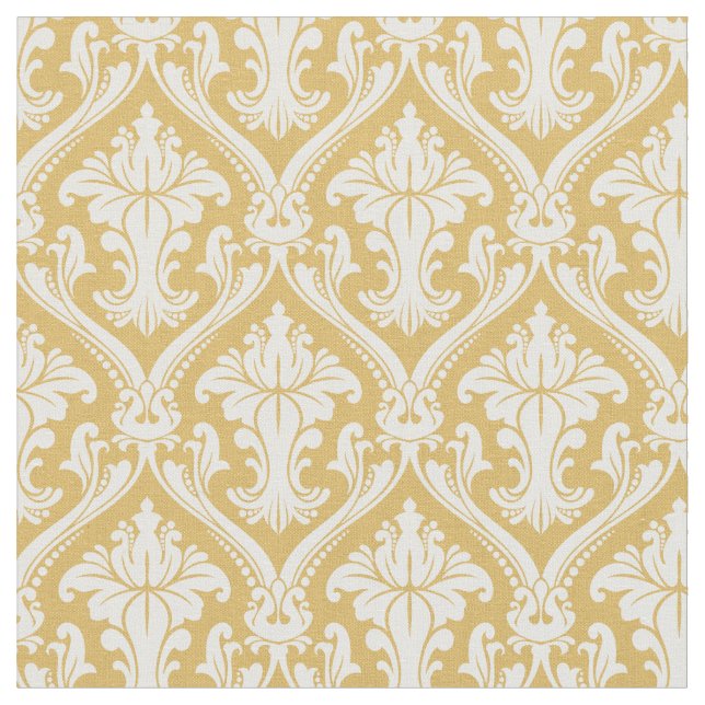 Tecido Padrão Damasco Barroco Dourado Tendência (Detalhe)