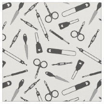Padrão das ferramentas do manicurista branco-preto