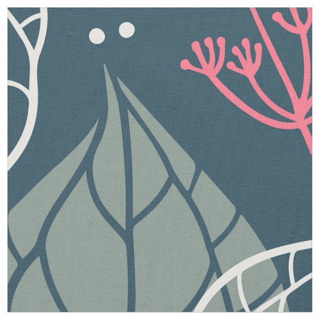 Tecido Padrão das folhas tropicais estilizadas (Detalhe)