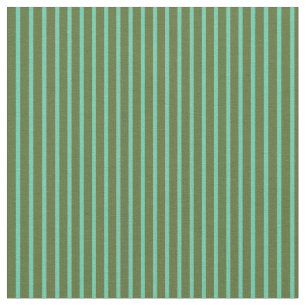 Tecido Padrão das linhas verde-oliva escura e aquamarina