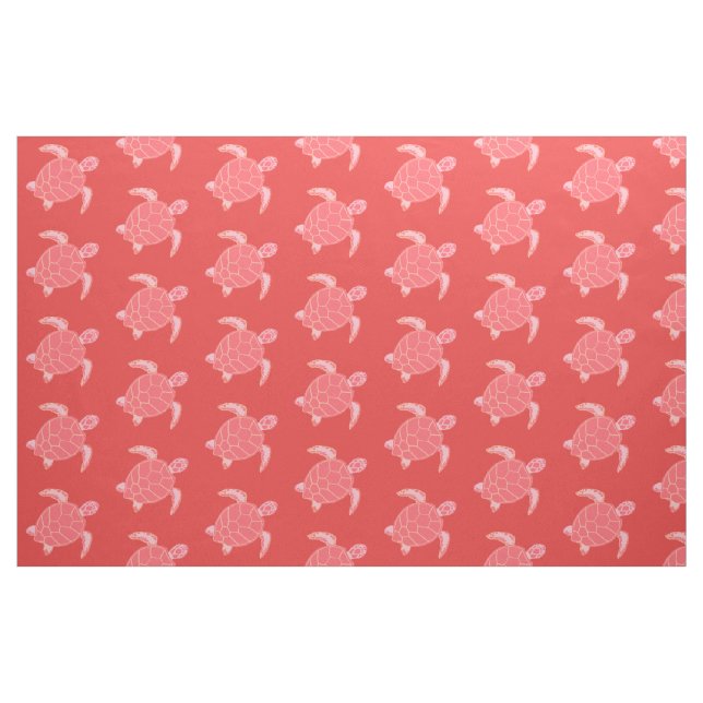 Tecido Padrão das tartarugas do mar cor-de-rosa (Fat Quarter)