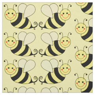 Tecido Padrão de Abelhas de Bumble Cute v3
