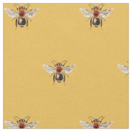 Tecido Padrão de Abelhas Simples e Bonitas em Amarelo
