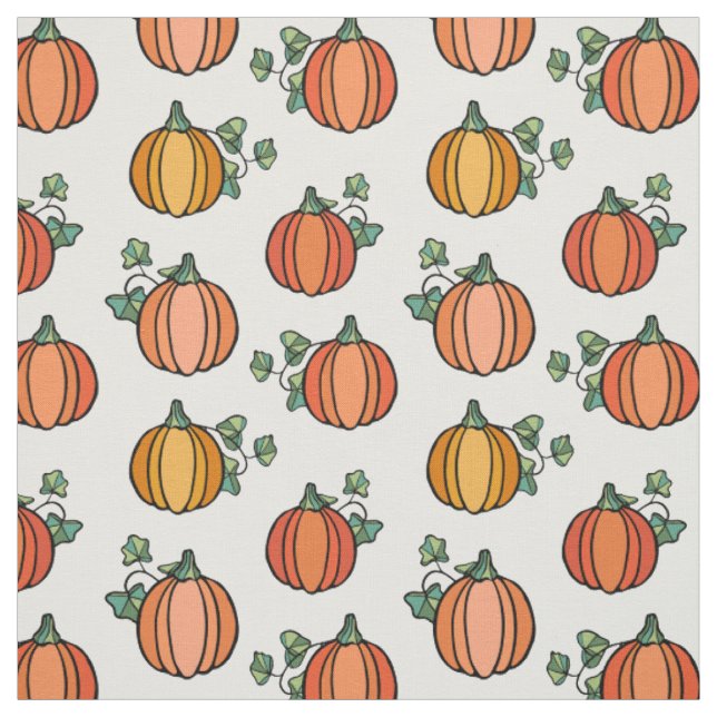 Tecido Padrão de Abóbora Laranja do outono do Halloween (Modelo)