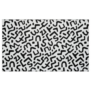 Tecido Padrão de abstrato 170822 - Preto em branco