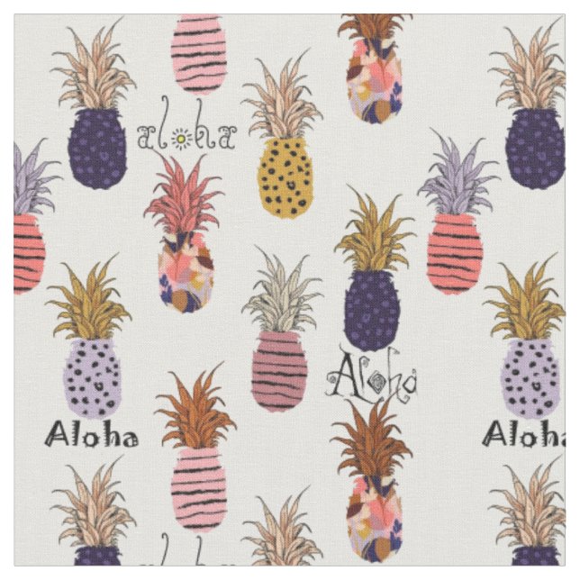 Tecido Padrão de Aloha Pineapple havaiano (Detalhe)
