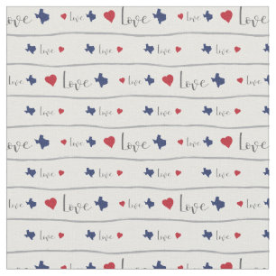 Tecido Padrão de Amor e Coração do Texas