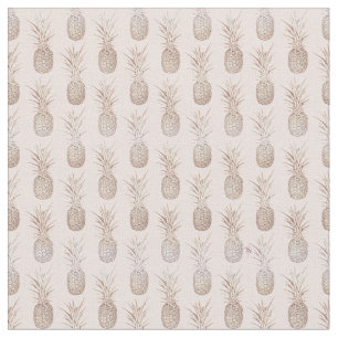 Tecido Padrão de ananás ouros e pincéis