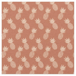Tecido Padrão de ananás tropical Terracotta e Peach