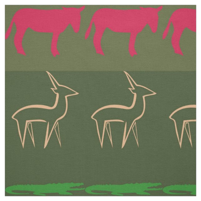 Tecido Padrão de Animais Coloridos Retrô #7 (Modelo)