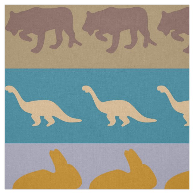 Tecido Padrão de Animais Coloridos Retroativos #8 (Modelo)