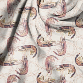 Tecido Padrão de Antenas Longas do Camarão Rosa