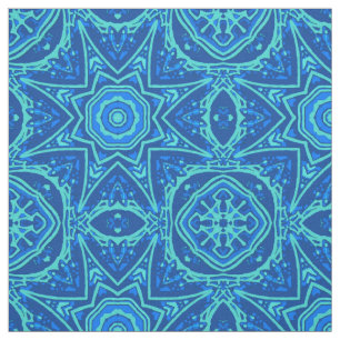 Tecido Padrão de Aquarela Abstrata - Azul Jeans