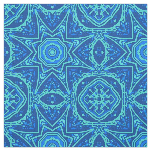 Tecido Padrão de Aquarela Abstrata - Azul Jeans (Modelo)
