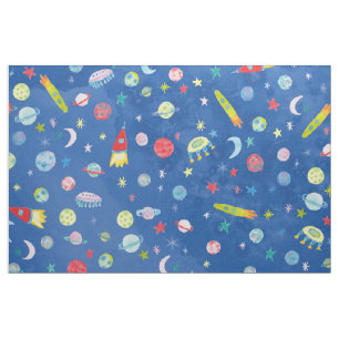 Tecido Padrão de Aquarela de UFO do Universo Externo