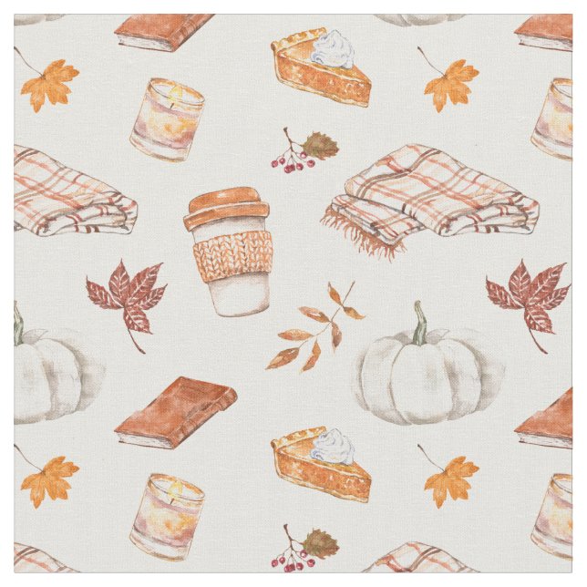 Tecido Padrão de Aquarela do Cozy Autumn Essentials (Detalhe)