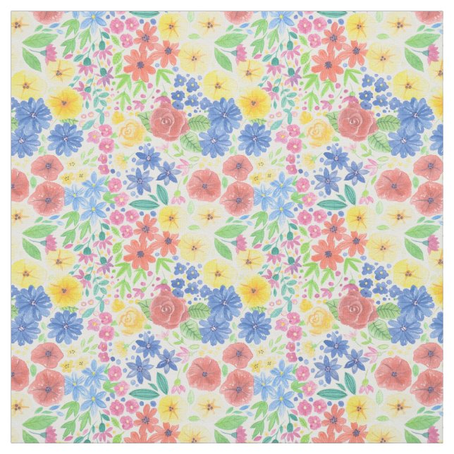 Tecido Padrão de aquarela floral (Modelo)
