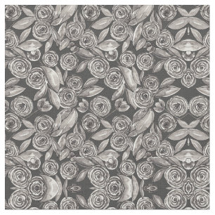 Tecido Padrão de Aquarela Floral Branca Moderna