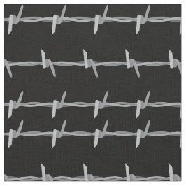 Tecido Padrão de arame farpado em preto