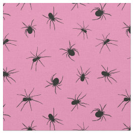Tecido Padrão de aranha rosa e preto
