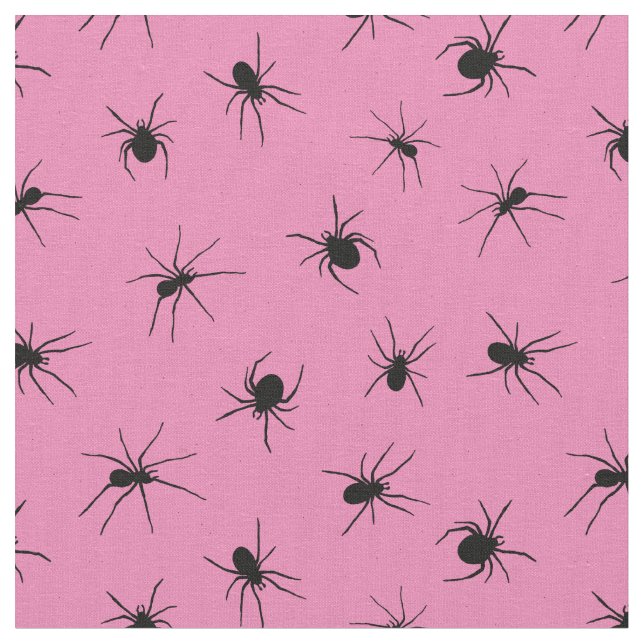 Tecido Padrão de aranha rosa e preto (Detalhe)