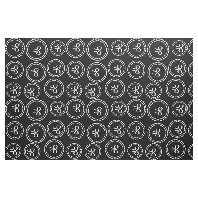 Tecido Padrão de Arco branco-abstrato - preto (Fat Quarter)