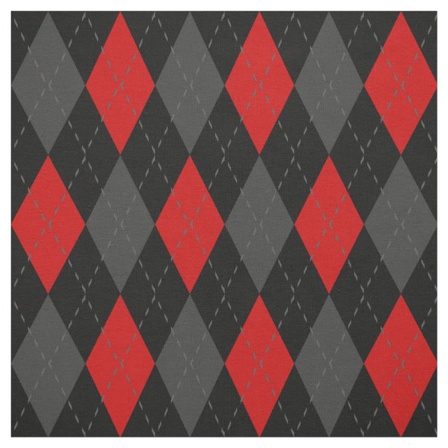 Tecido Padrão de Argyle da Cinza Vermelha Negra (Modelo)