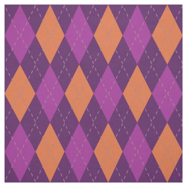 Tecido Padrão de Argyle laranja e roxo (Modelo)