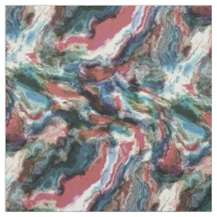 Tecido Padrão de Arranque de Coral Vermelho Coral Azul