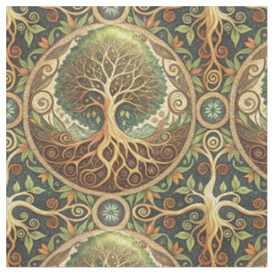 Tecido Padrão de Arte de Design Espiritual Mandala da Árv