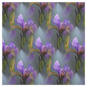 Tecido Padrão de Arte Natural da Flor Iris Blue Flag