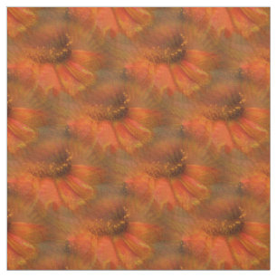 Tecido Padrão de Arte Natural da Flor Laranja Daisy