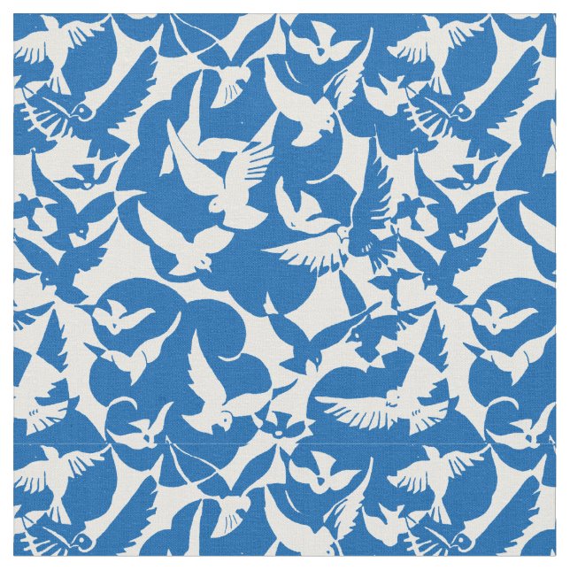 Tecido Padrão de Aves Voadoras Vintage (Detalhe)