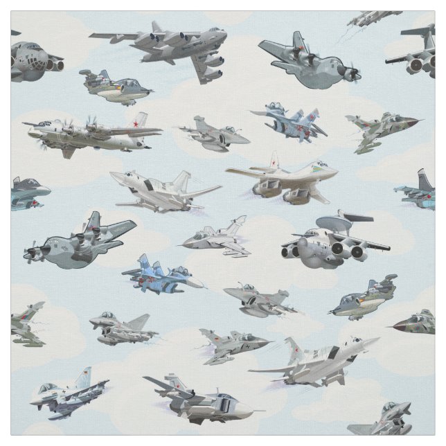 Tecido Padrão de aviões de guerra de desenho (Modelo)