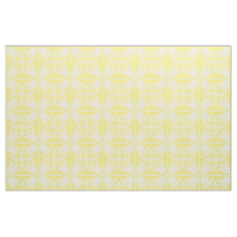 Tecido Padrão de Azulejo Amarelo Branco do Mediterrâneo