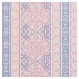 Tecido Padrão de Azulejo Boêmico Decorativo Rosa e Púrpur