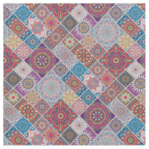 Tecido Padrão de Azulejo de Mandala/Marrocos
