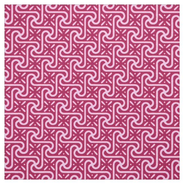 Tecido padrão de azulejo egípcio, burgundy e rosa (Modelo)