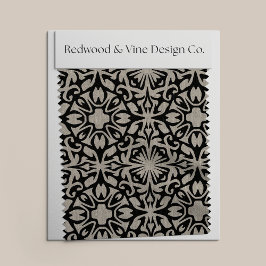 Tecido Padrão de Azulejo espanhol negro e natural mediter