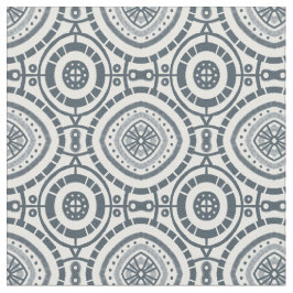 Tecido Padrão de Azulejo Geométrico Circular Denim