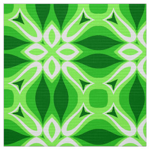 Tecido Padrão de Azulejo Geométrico Moderno Emerald Green