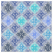 Padrão de Azulejo marroquino pintado com azul