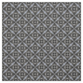 Tecido Padrão de Azulejos Prateado, Branco e Preto