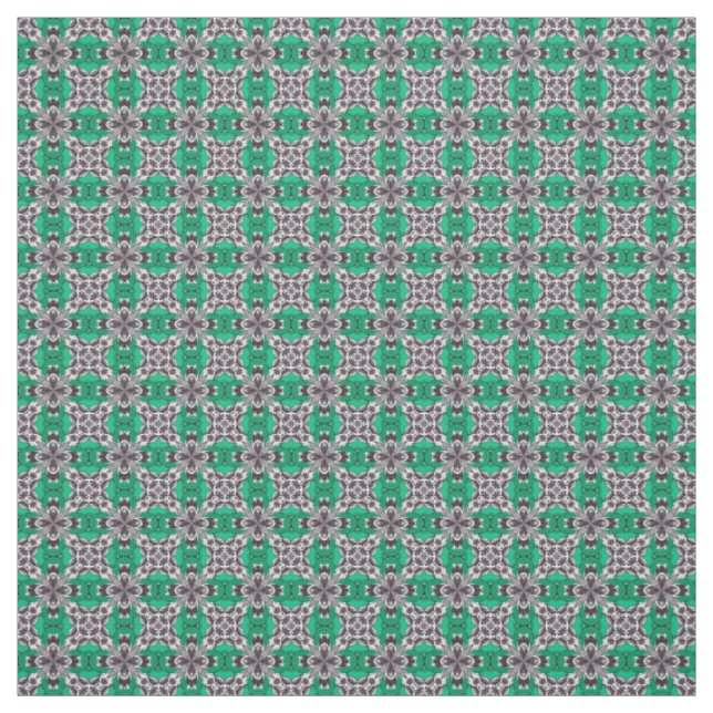 Tecido Padrão de Azulejos Repetidos em Verde e Branco de  (Modelo)